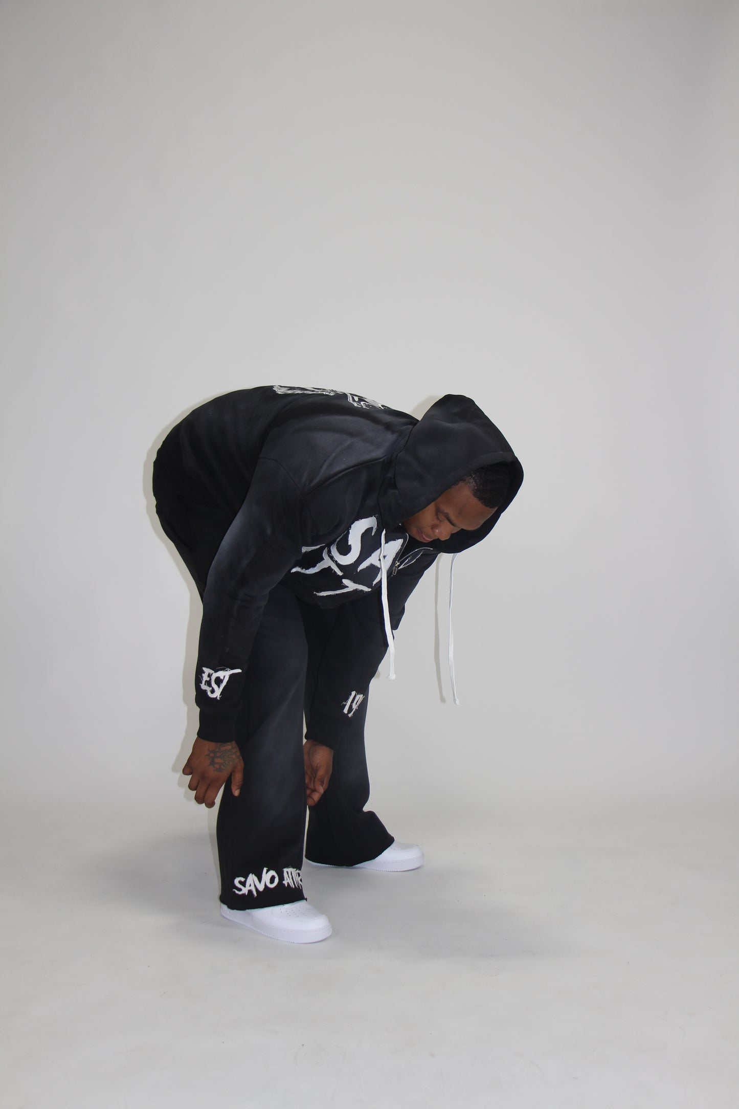 Black Stone Washed Sweatsuit