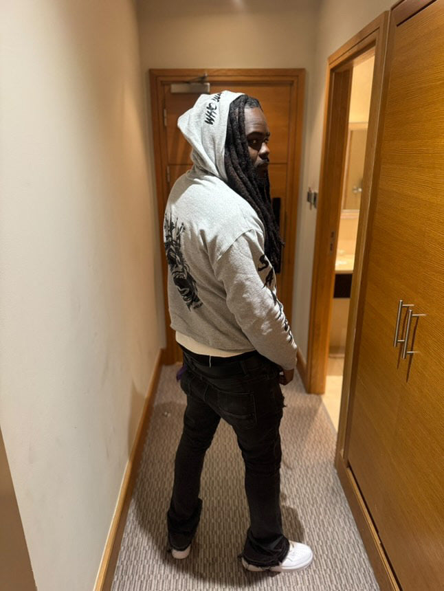 “Who Want Smoke?” Logo Hoodie - Grey