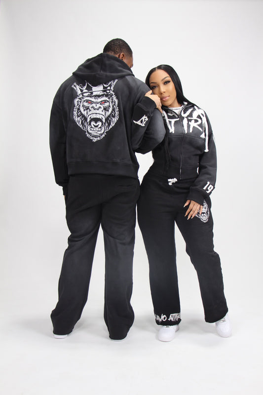 Black Stone Washed Sweatsuit
