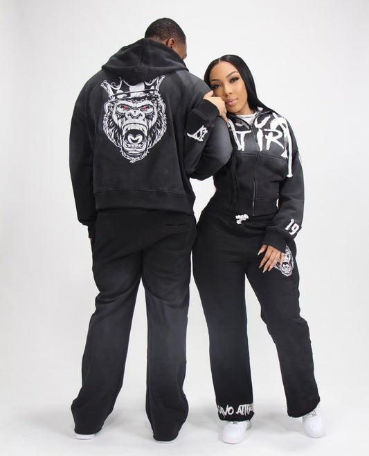 Black Stone Washed Sweatsuit