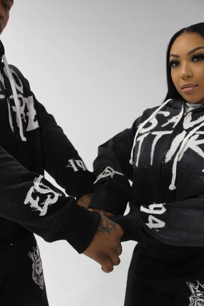 Black Stone Washed Sweatsuit